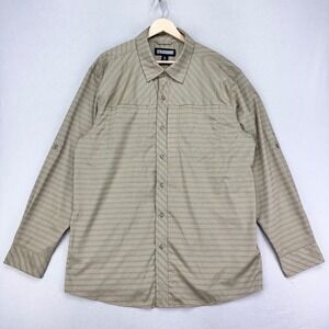 Blackhawk! Purpose Long‎ Sleeve Shirt Mens XL Tan Button Up Plaid Pockets
